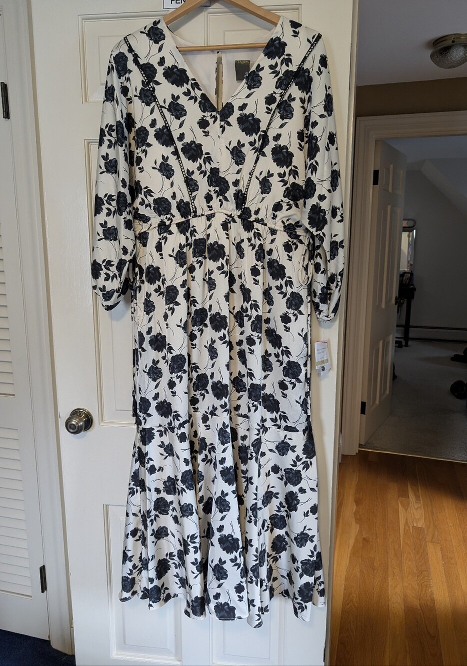 Taylor Black and White Floral Maxi Dress